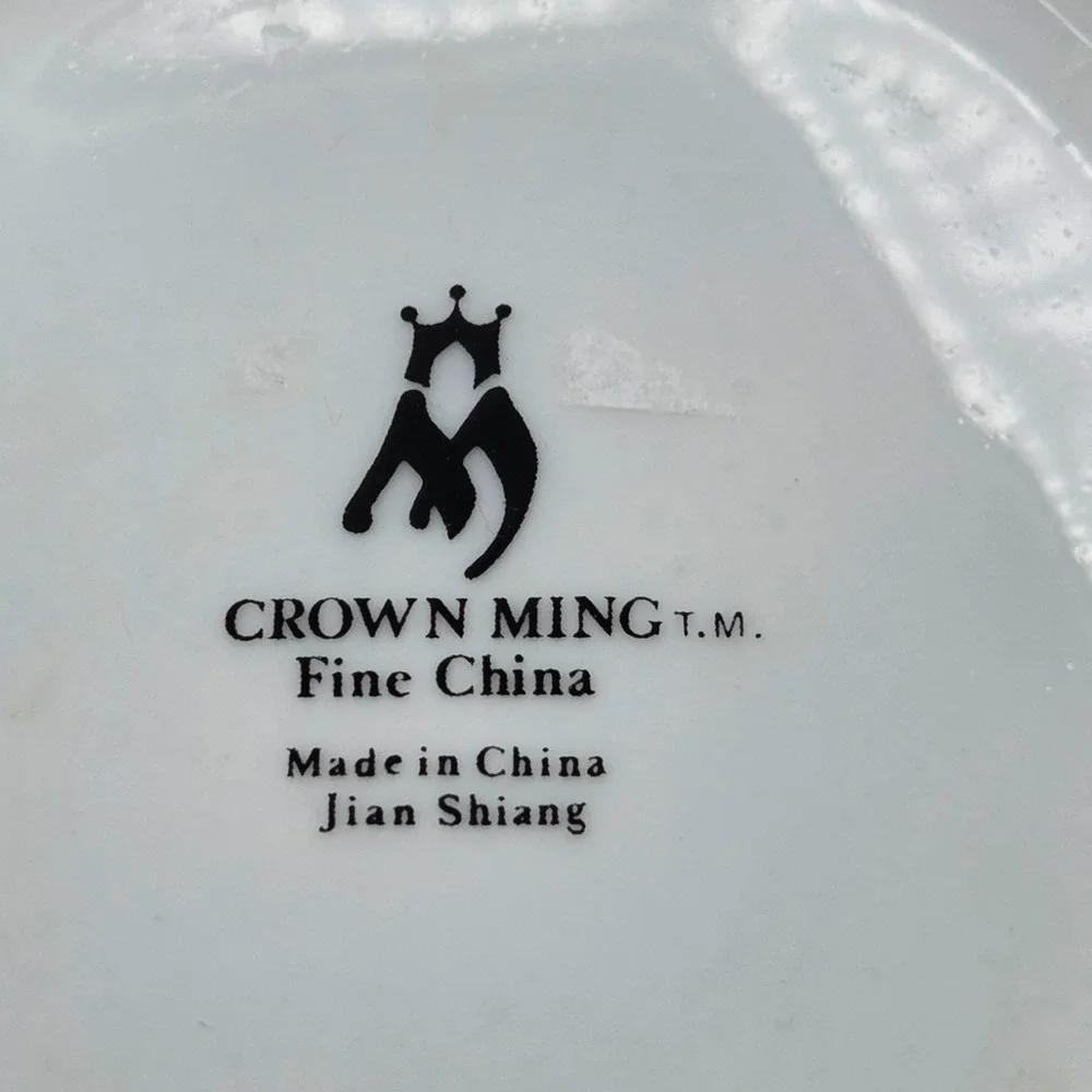 Crown‎ Ming Fine China Jian Shiang Teapot - Royal Palm Design, Silver Trim